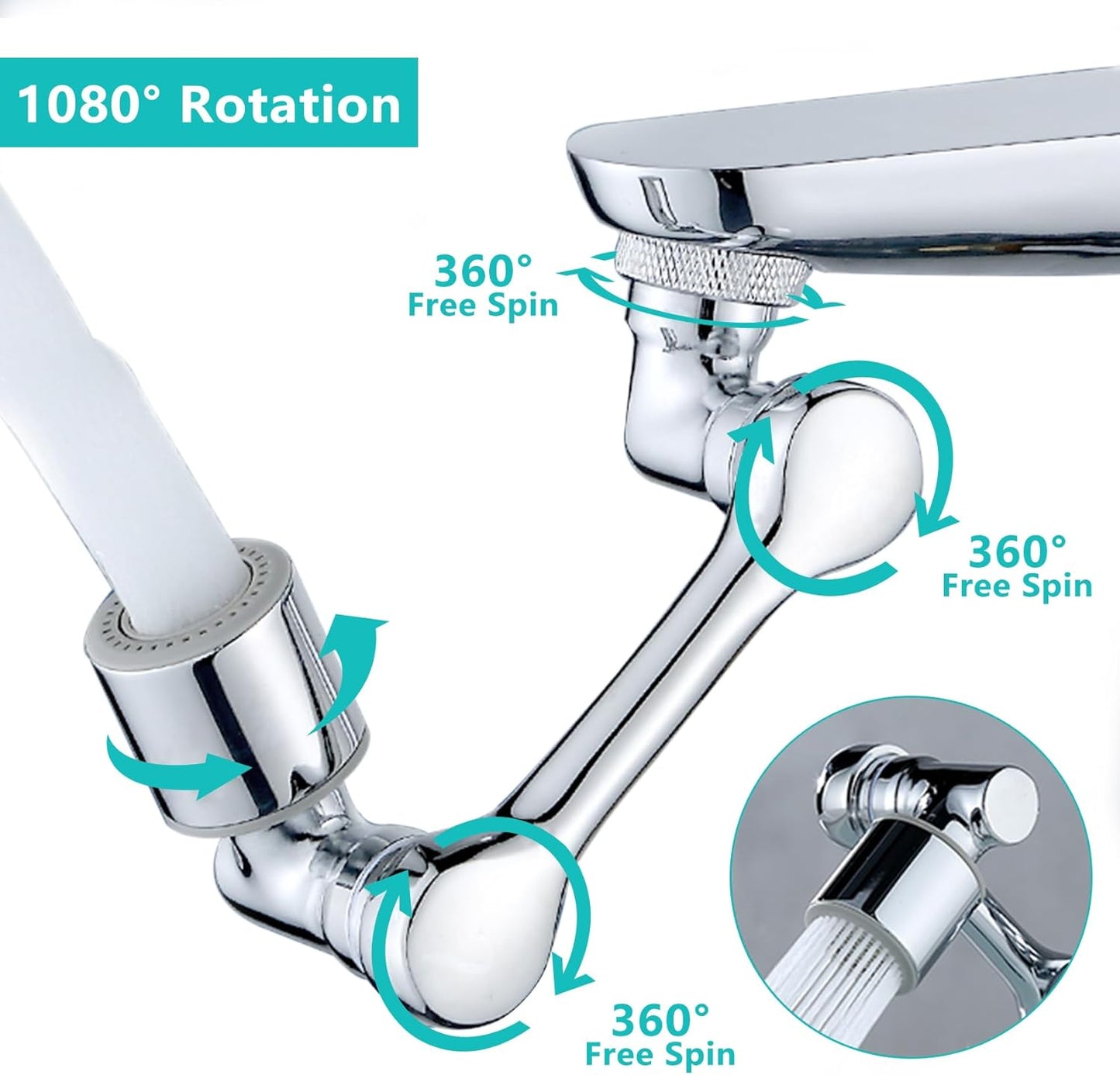 Extensión Flexible de Grifo Universal 360° | Para Baño y Cocina ✅